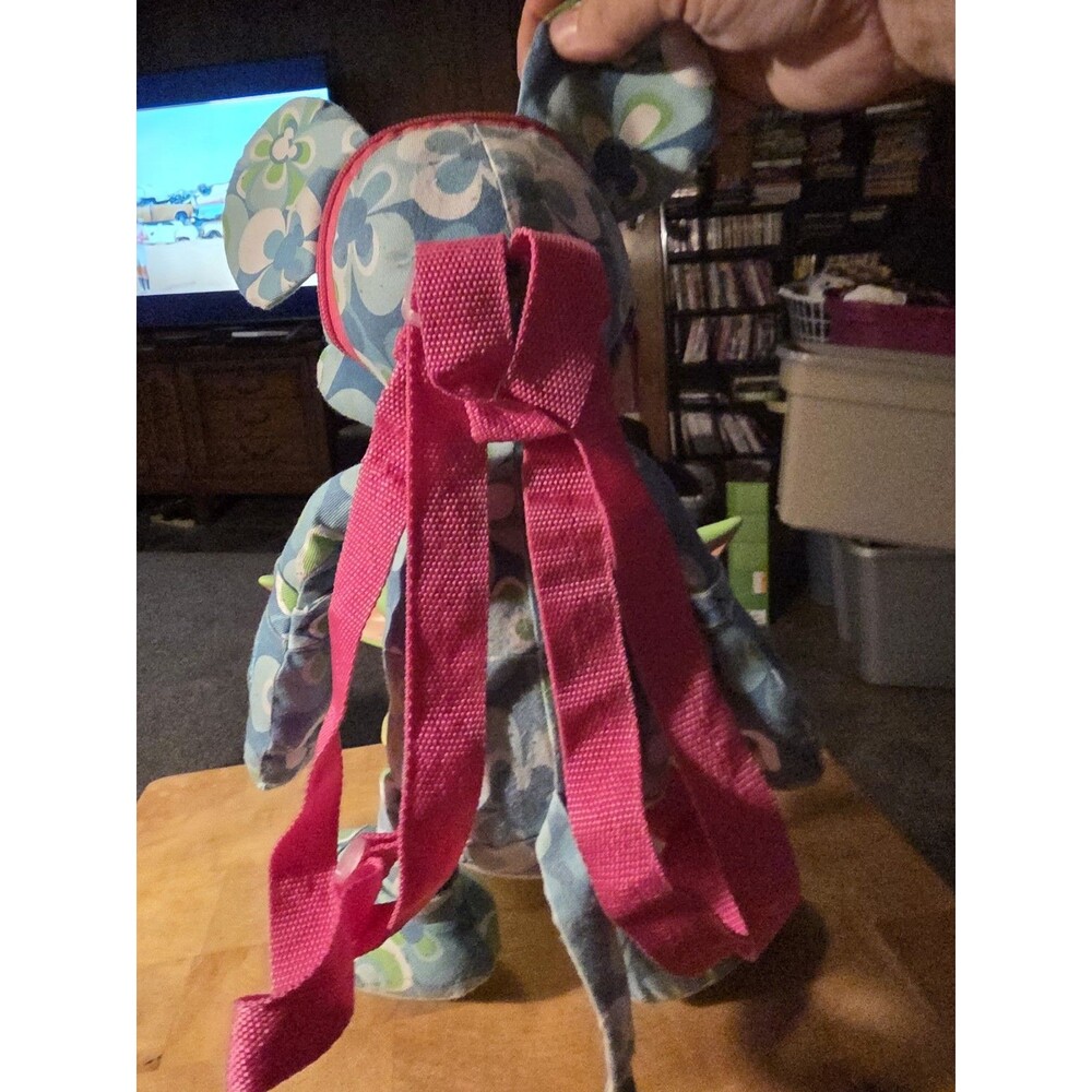 Walt Disney World Kids Mickey Mouse Backpack Blue Flowers - Picture 3 of 3